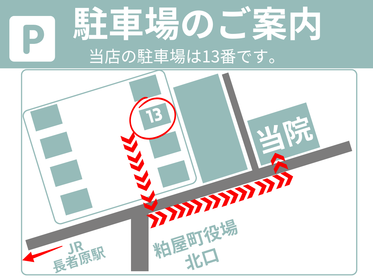 駐車場のご案内（当店の駐車場は13番です）